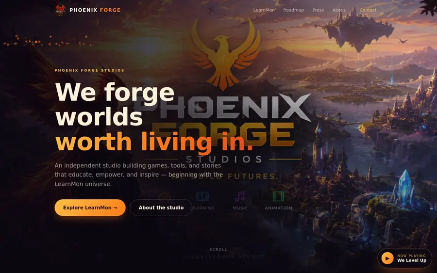 Phoenix Forge Studios website